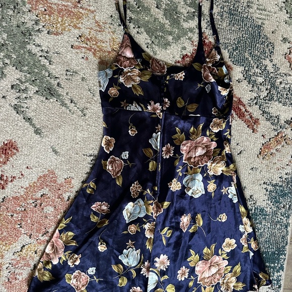 Vintage 90s Temper Floral Silky Slip Dress Made in USA Women’s sz 11 euc - Picture 15 of 16